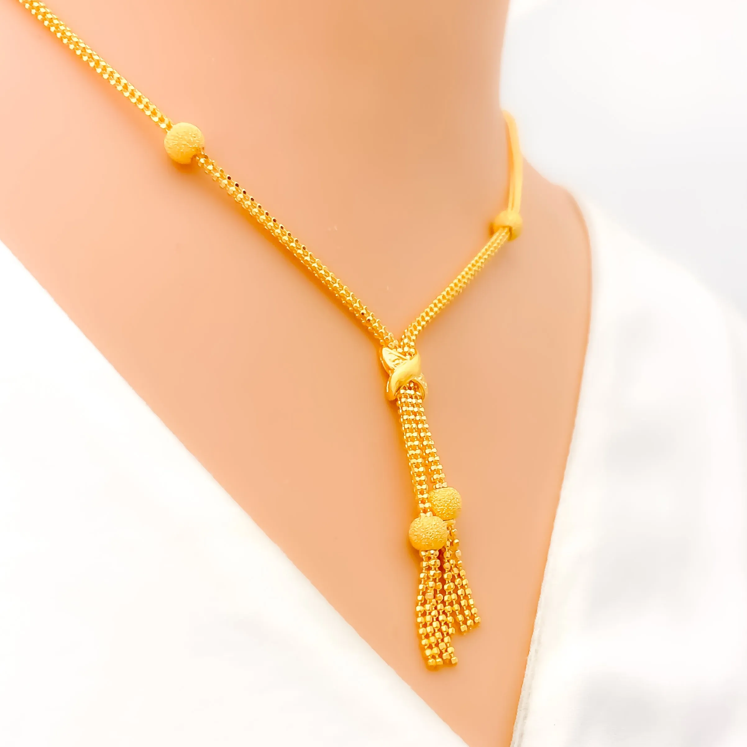 Grandiose Artistic 22K Gold Bow Necklace Set