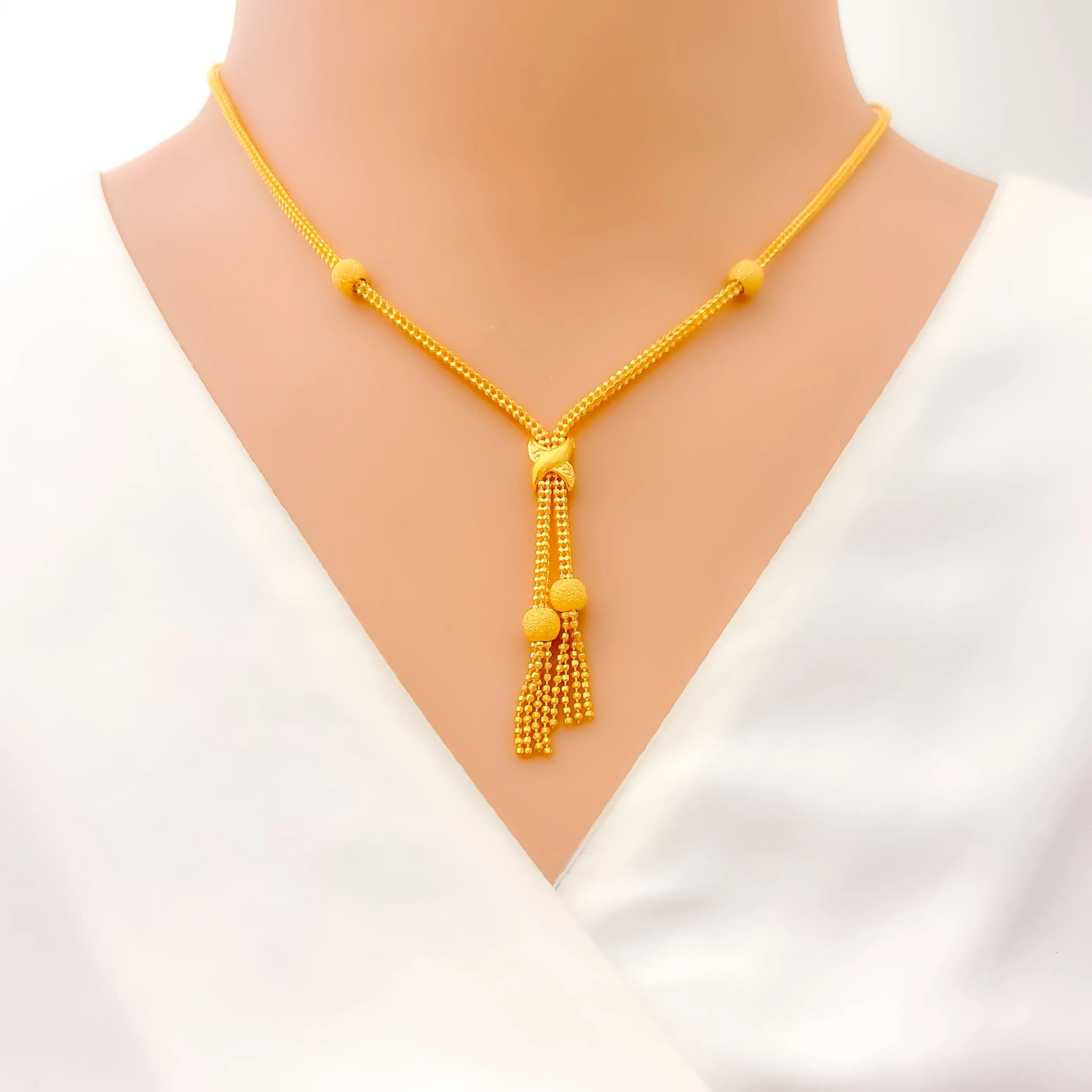 Grandiose Artistic 22K Gold Bow Necklace Set