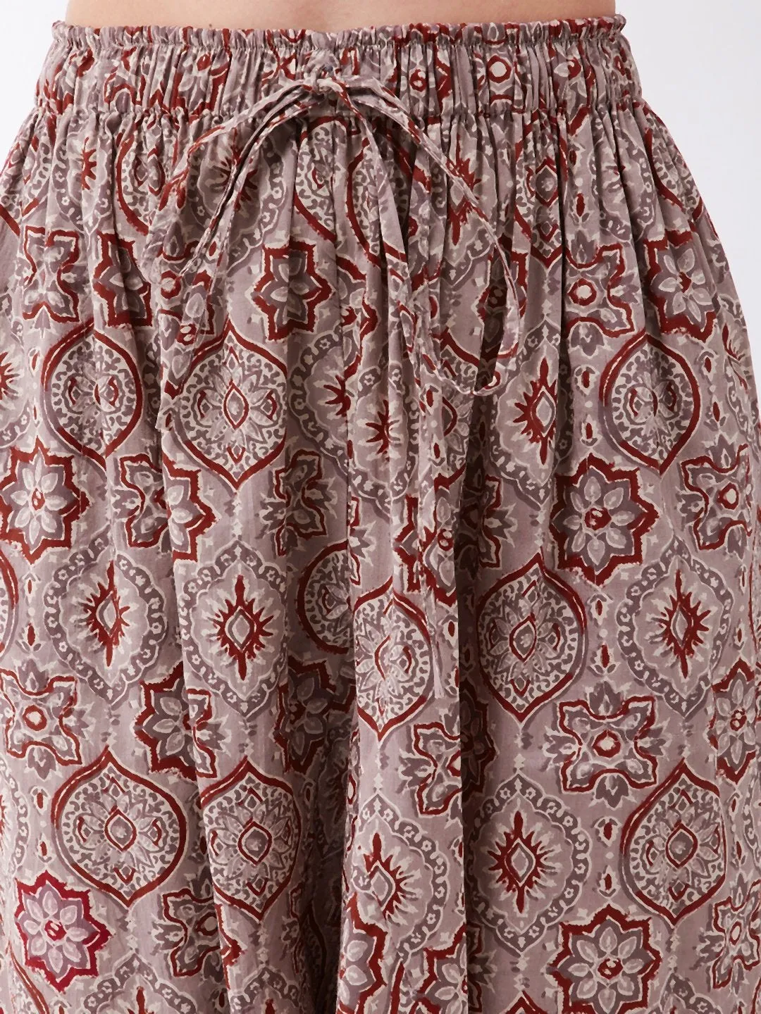 Grey And Maroon Harem Pants