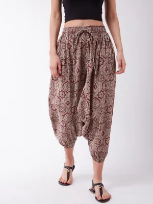 Grey And Maroon Harem Pants