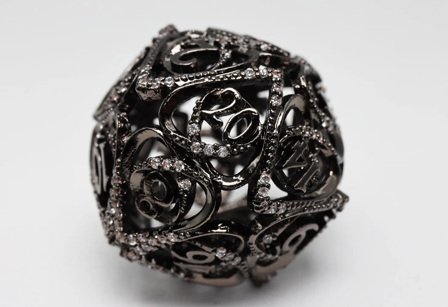 Hollow Hearts: Jeweled Midnight Metal - Metal RPG Dice Set