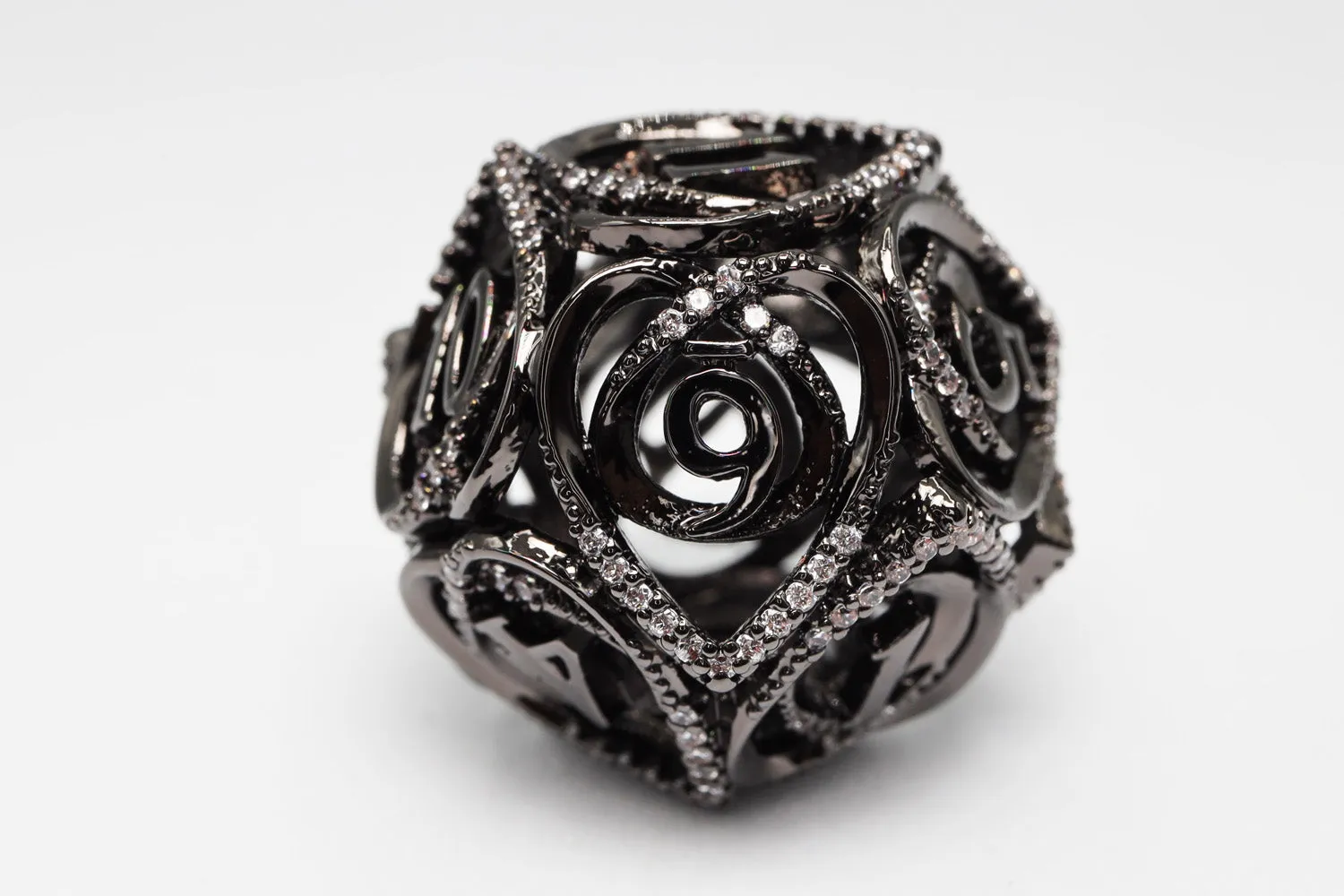 Hollow Hearts: Jeweled Midnight Metal - Metal RPG Dice Set