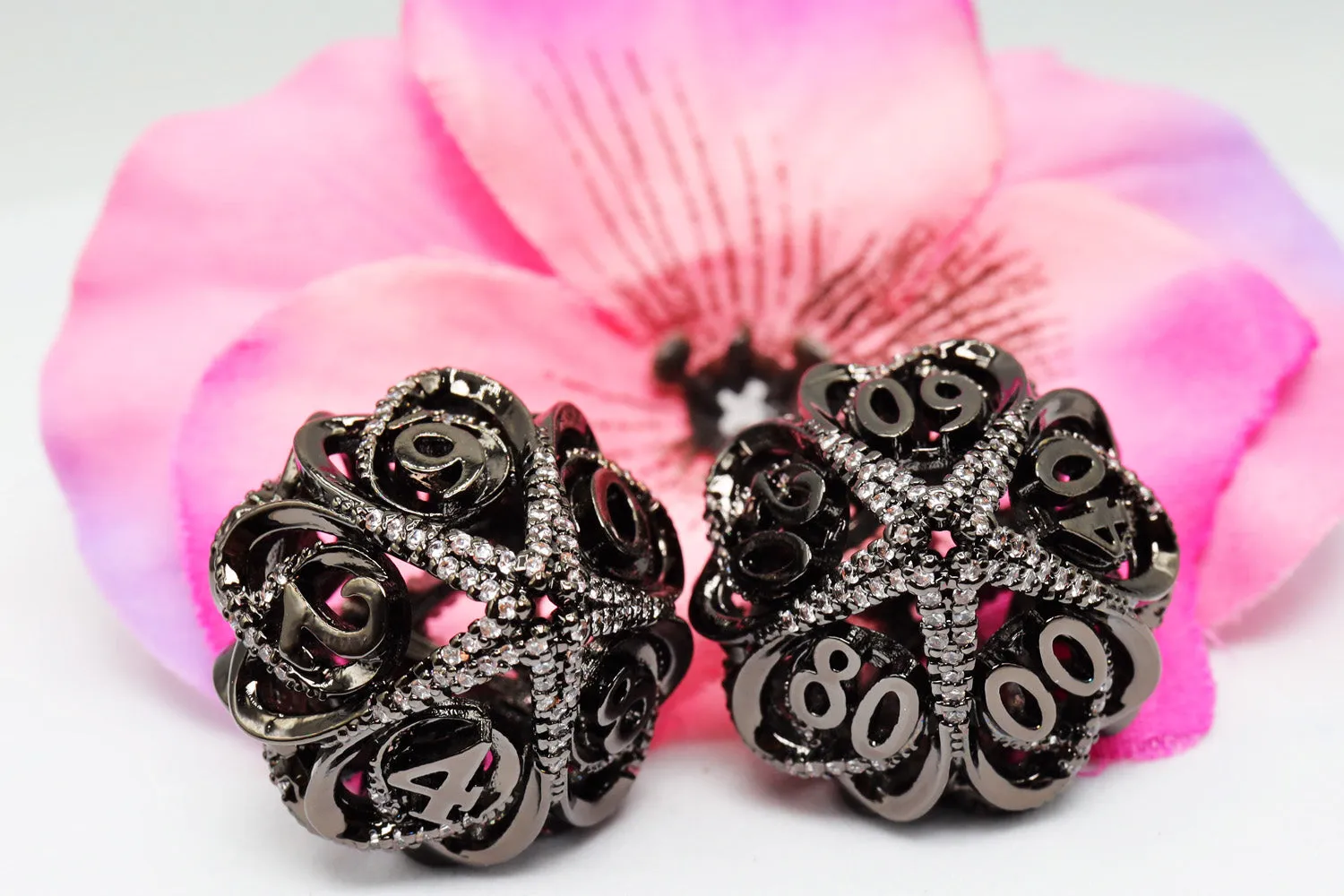 Hollow Hearts: Jeweled Midnight Metal - Metal RPG Dice Set