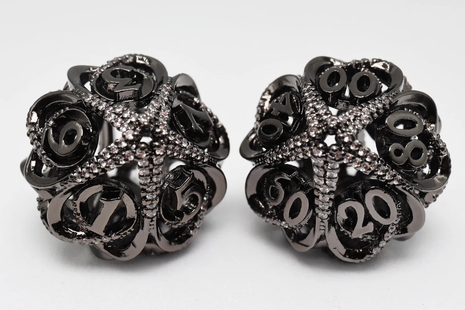 Hollow Hearts: Jeweled Midnight Metal - Metal RPG Dice Set