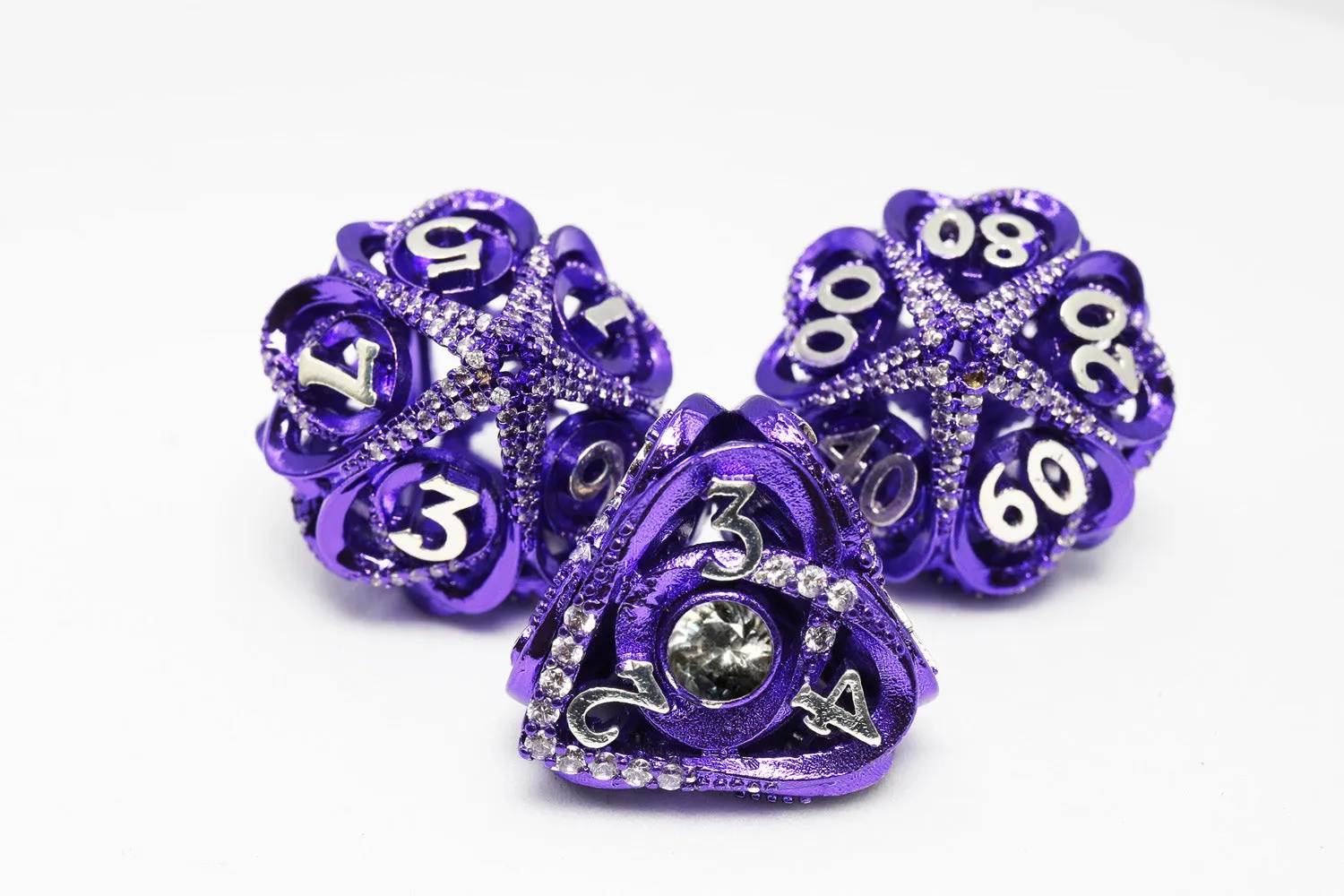 Hollow Hearts: Jeweled Purple - Metal RPG Dice Set