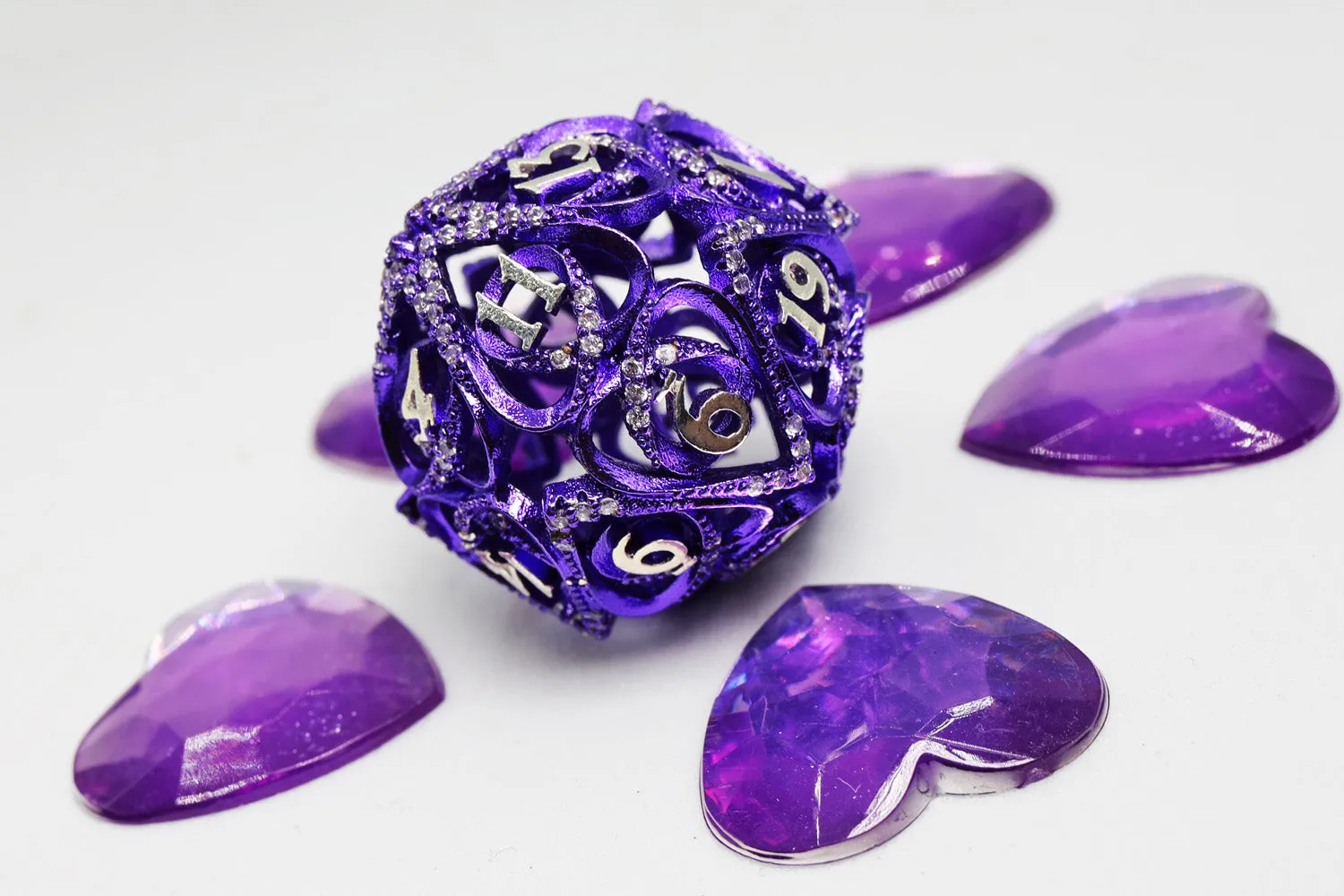 Hollow Hearts: Jeweled Purple - Metal RPG Dice Set