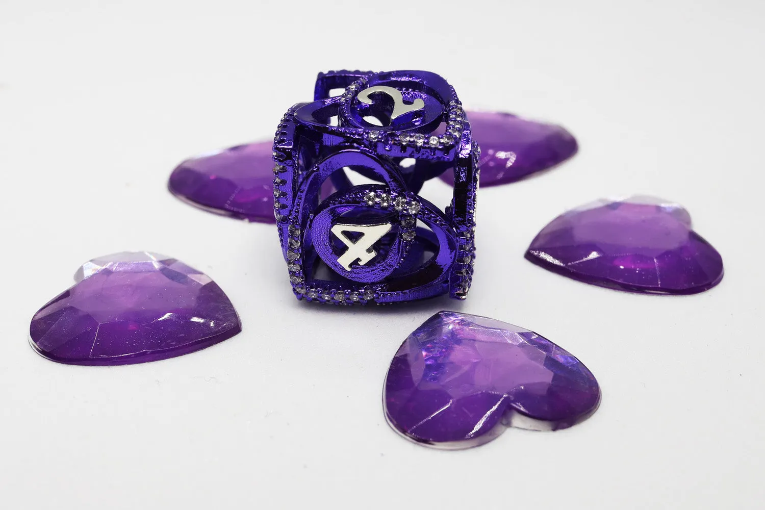Hollow Hearts: Jeweled Purple - Metal RPG Dice Set