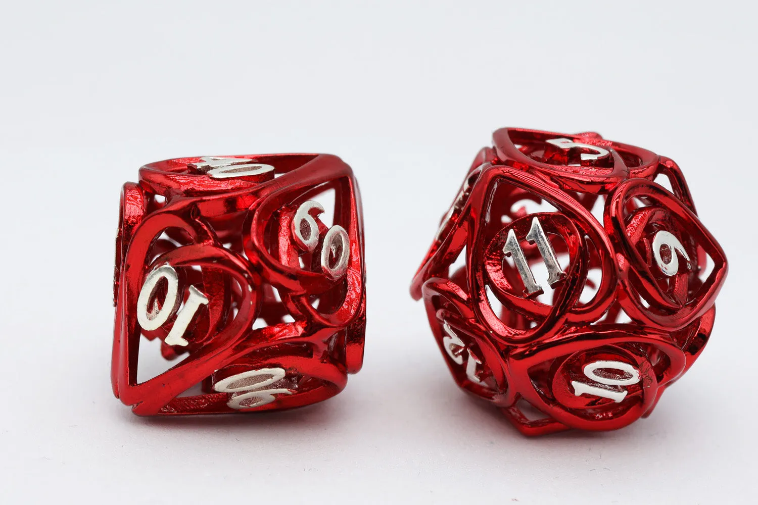 Hollow Hearts: Red - Metal RPG Dice Set
