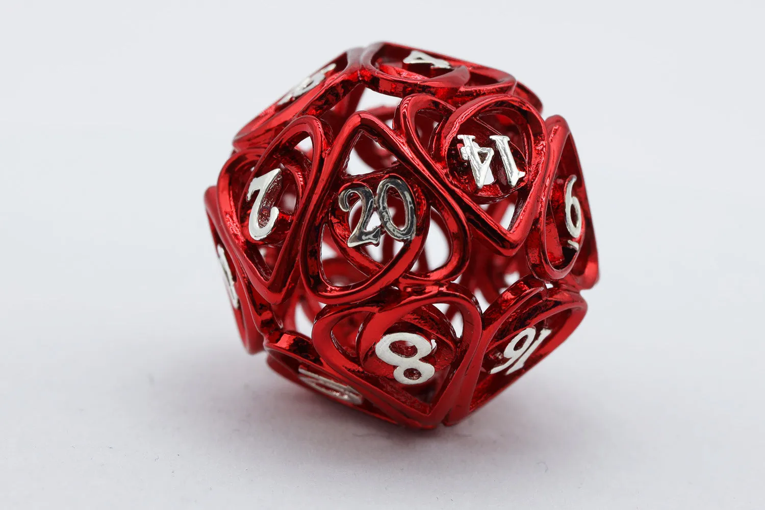 Hollow Hearts: Red - Metal RPG Dice Set