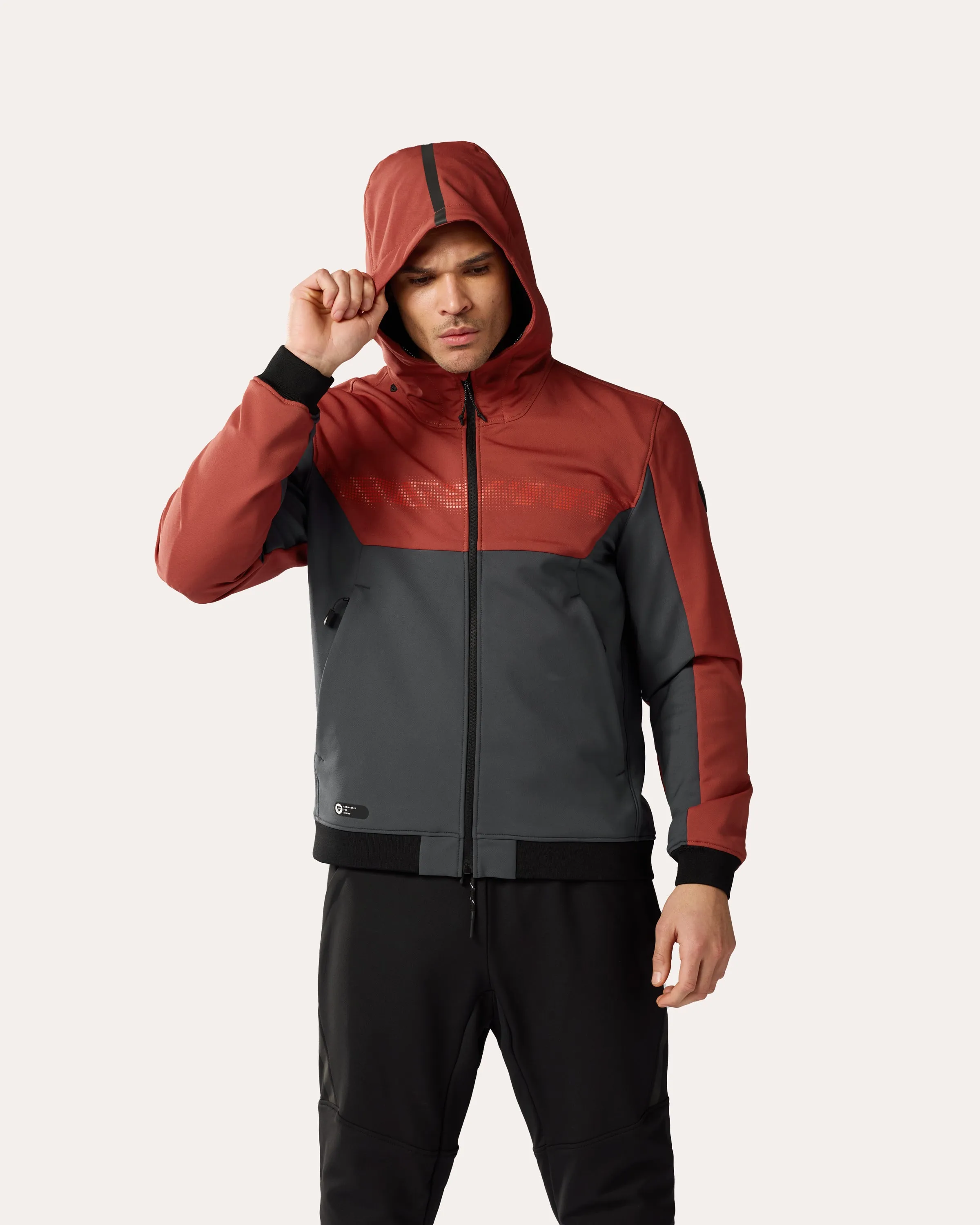 Hoodie Parabolica 2 | Burgundy Red-Grey