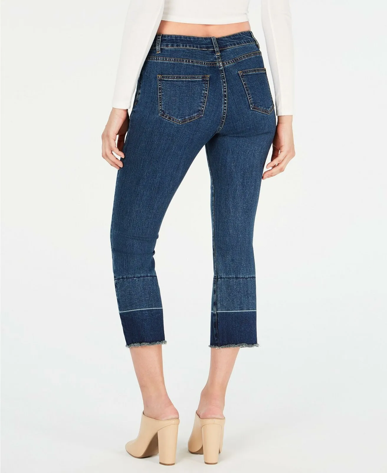 HUE Womens Cropped Flare Release Hem Denim Skimmer Leggings. U20760H