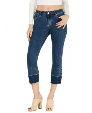 HUE Womens Cropped Flare Release Hem Denim Skimmer Leggings. U20760H