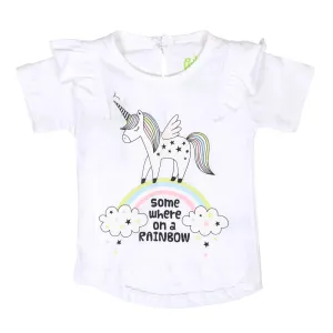 Infant Girls T-Shirts Rainbow - White | Bachaa Party Baby Clothes Girls Tops & T-Shirts