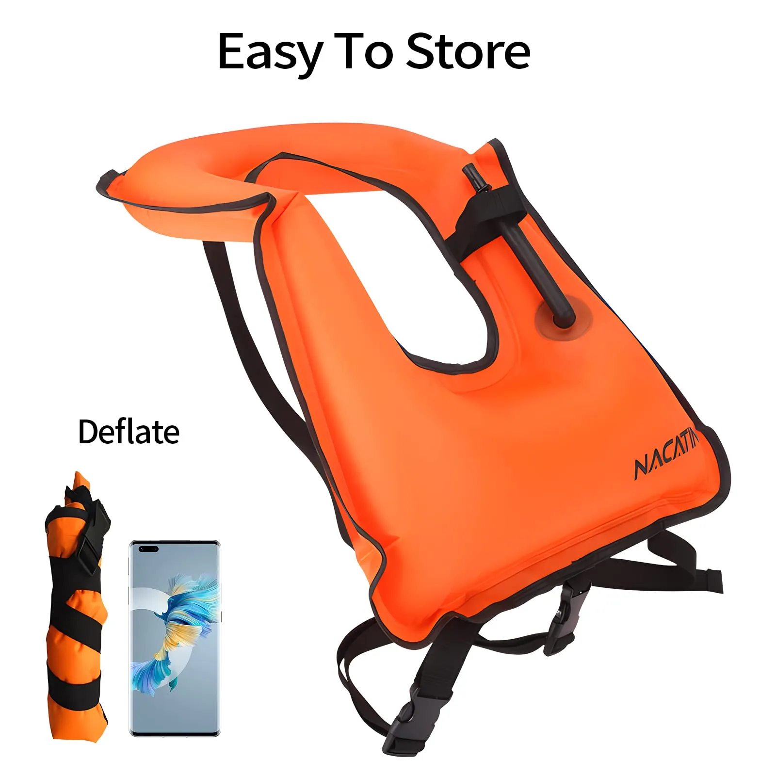 Inflatable Snorkel Vests for Adults - Portable Kayaking Buoyancy Inflatable Snorkeling Vest for Men & Women,Diving,Snorkeling,Swimming Safety (1 PCS)