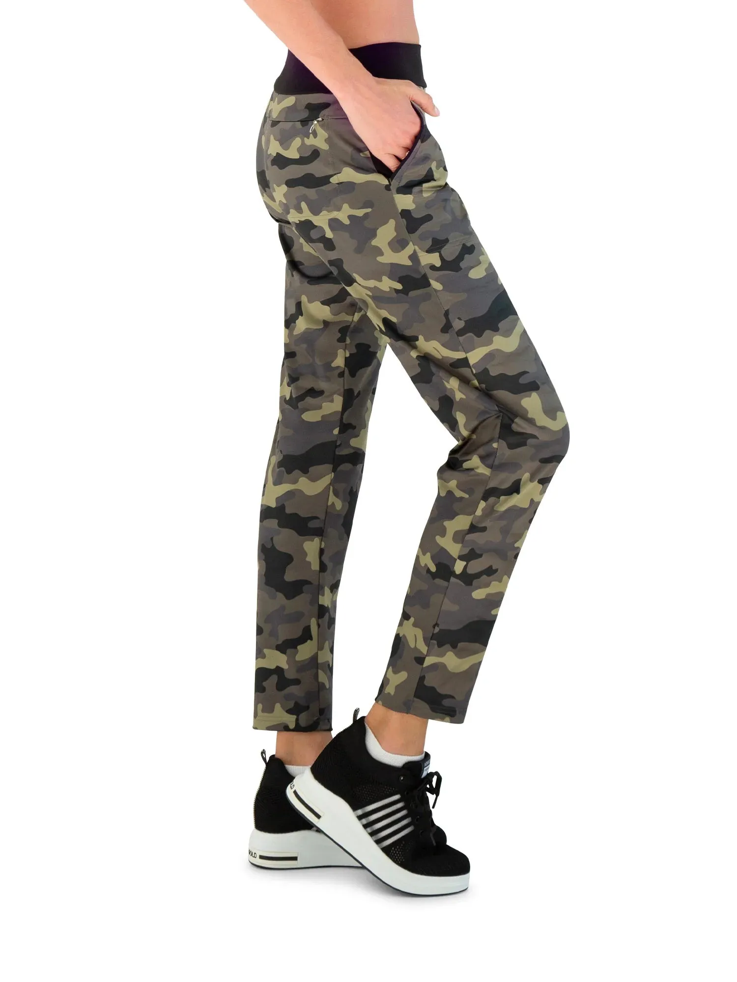 InPhorm Fitted Pencil Shape Golf Pant Camo Womens