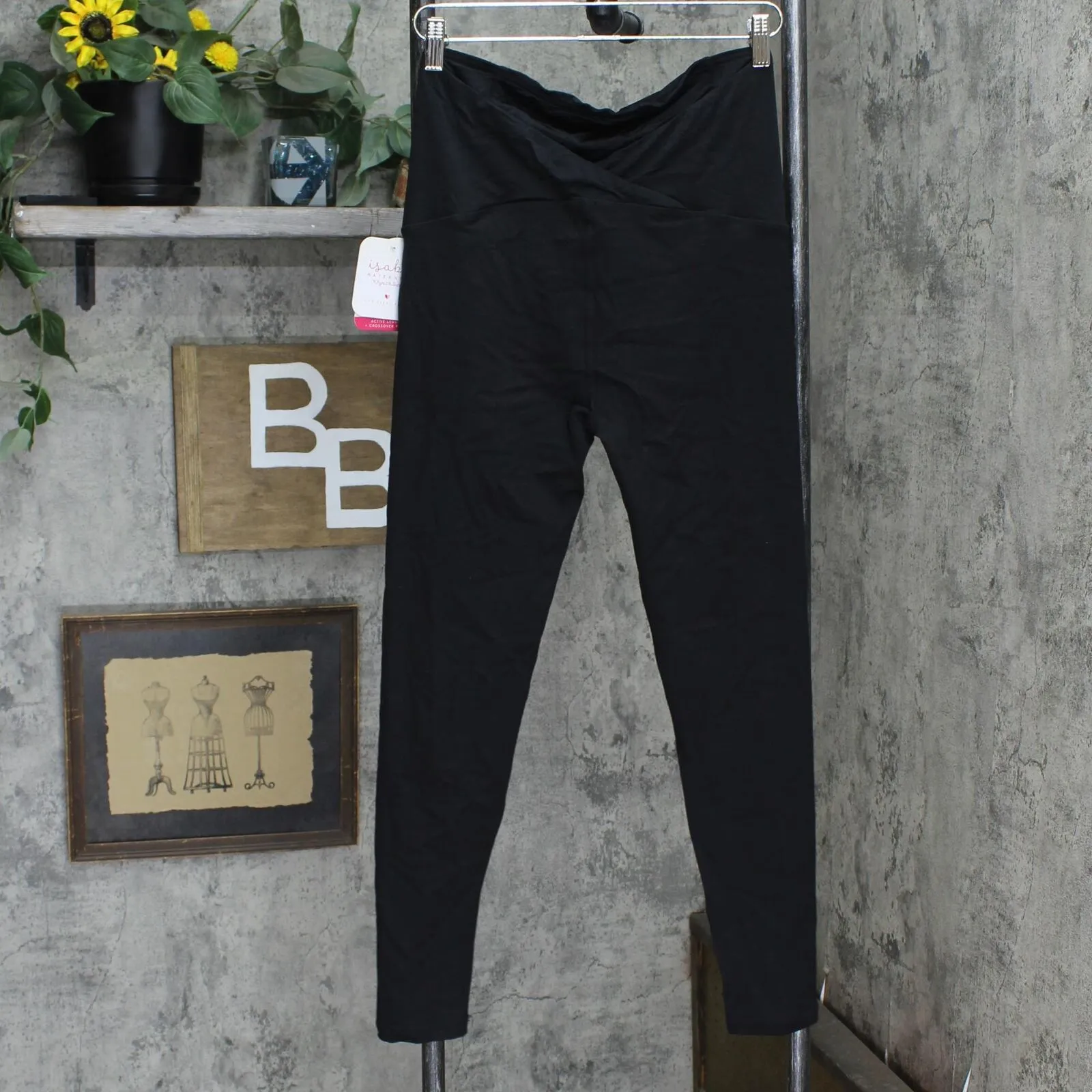 Isabel Maternity Maternity Crossover Panel Active Leggings 1536 Black M