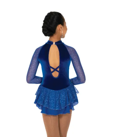 J672/22 Starshine Dress in Royal blue, Emerald and Black