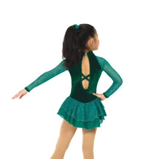 J672/22 Starshine Dress in Royal blue, Emerald and Black