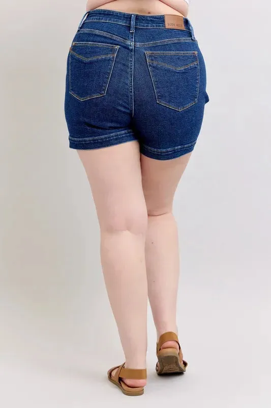 Judy Blue Full Size High Waist Tummy Control Denim Shorts Plus Size