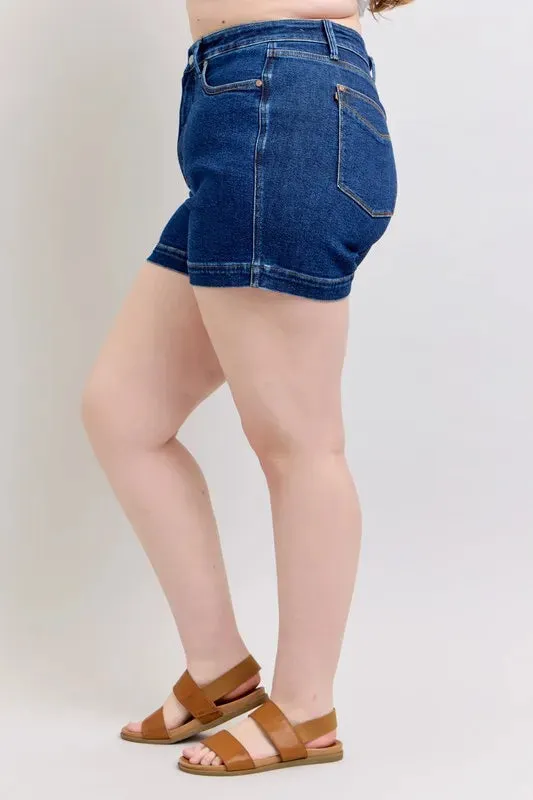 Judy Blue Full Size High Waist Tummy Control Denim Shorts Plus Size