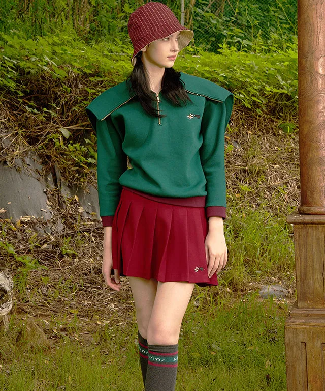 KANDINI Essential Pleats Skirt - Wine