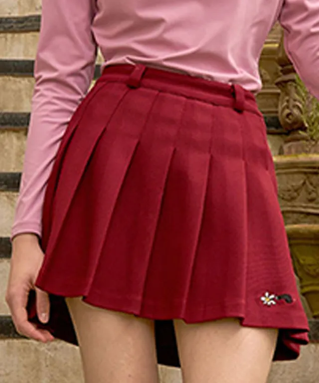 KANDINI Essential Pleats Skirt - Wine