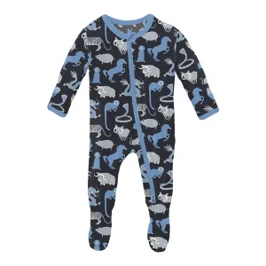 KicKee Pants Footie w/2W Zipper - Deep Space Chinese Zodiac