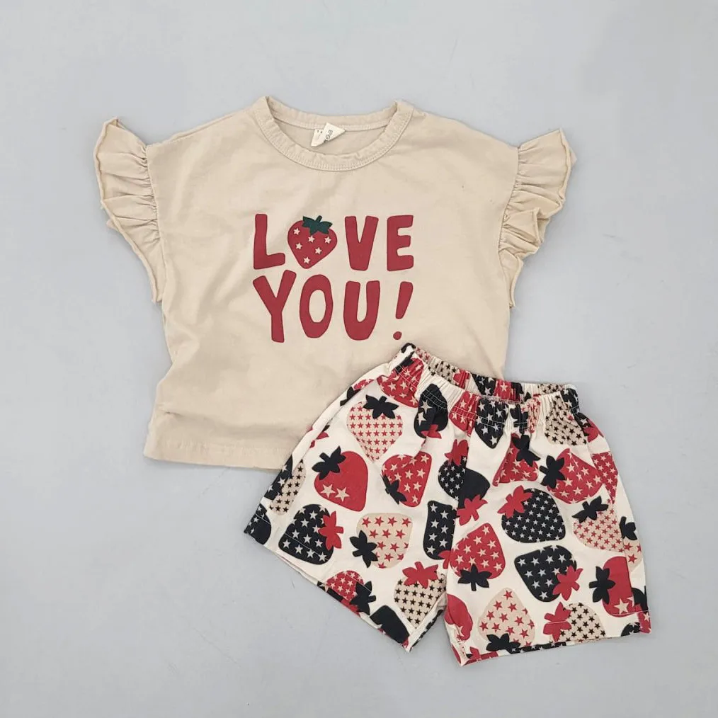 Kids Perfect Summer Strawberry Pants - Beige