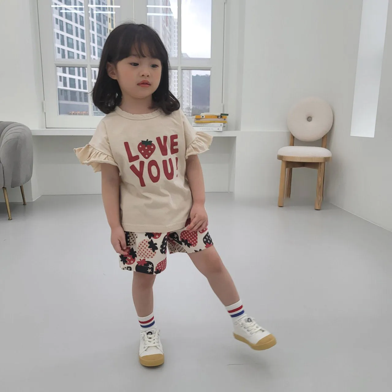 Kids Perfect Summer Strawberry Pants - Beige