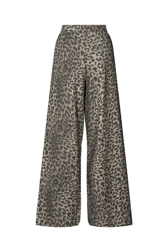 Leopard print wide leg pants