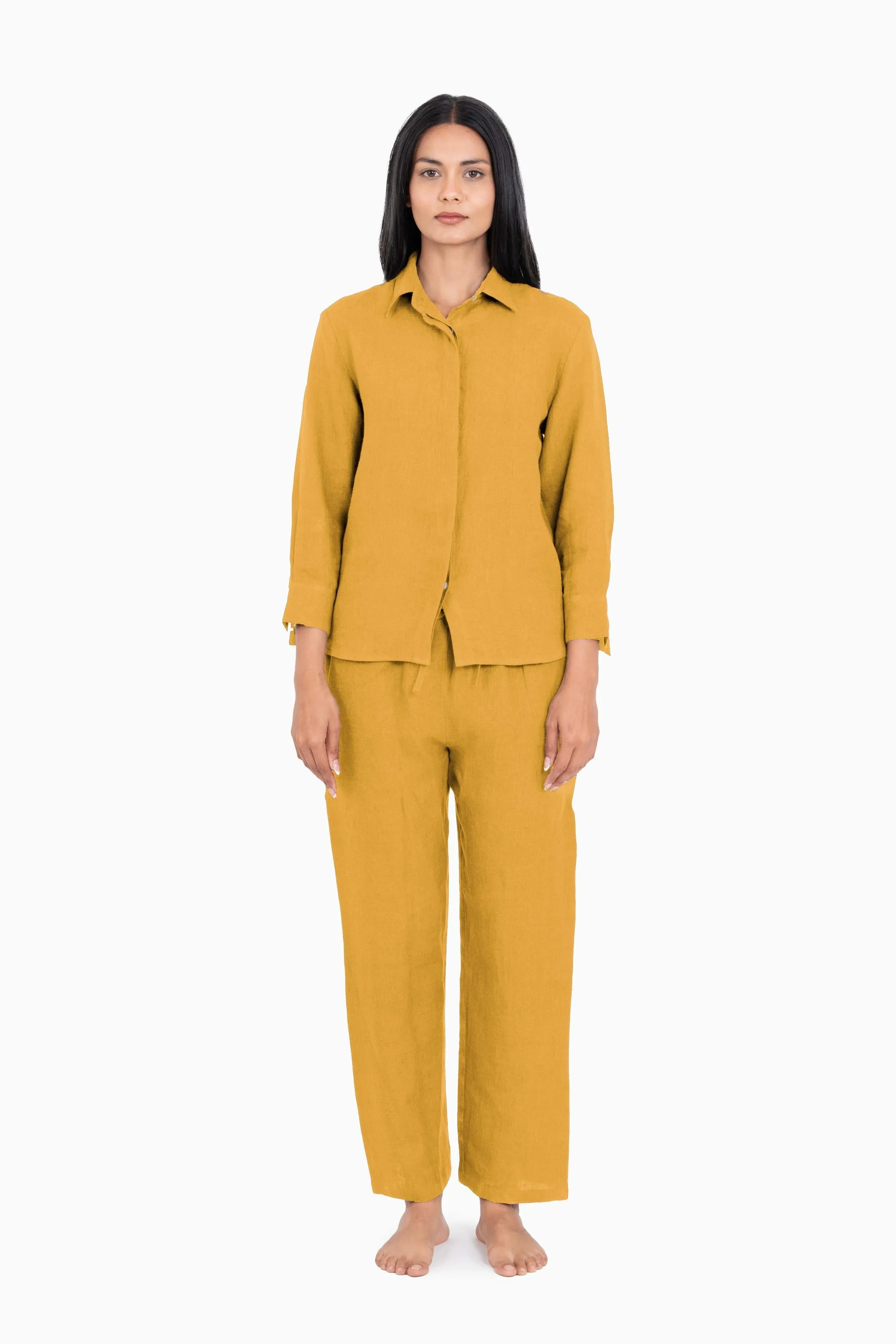 Linen Sheryl Co-ord Set-Midnight Green