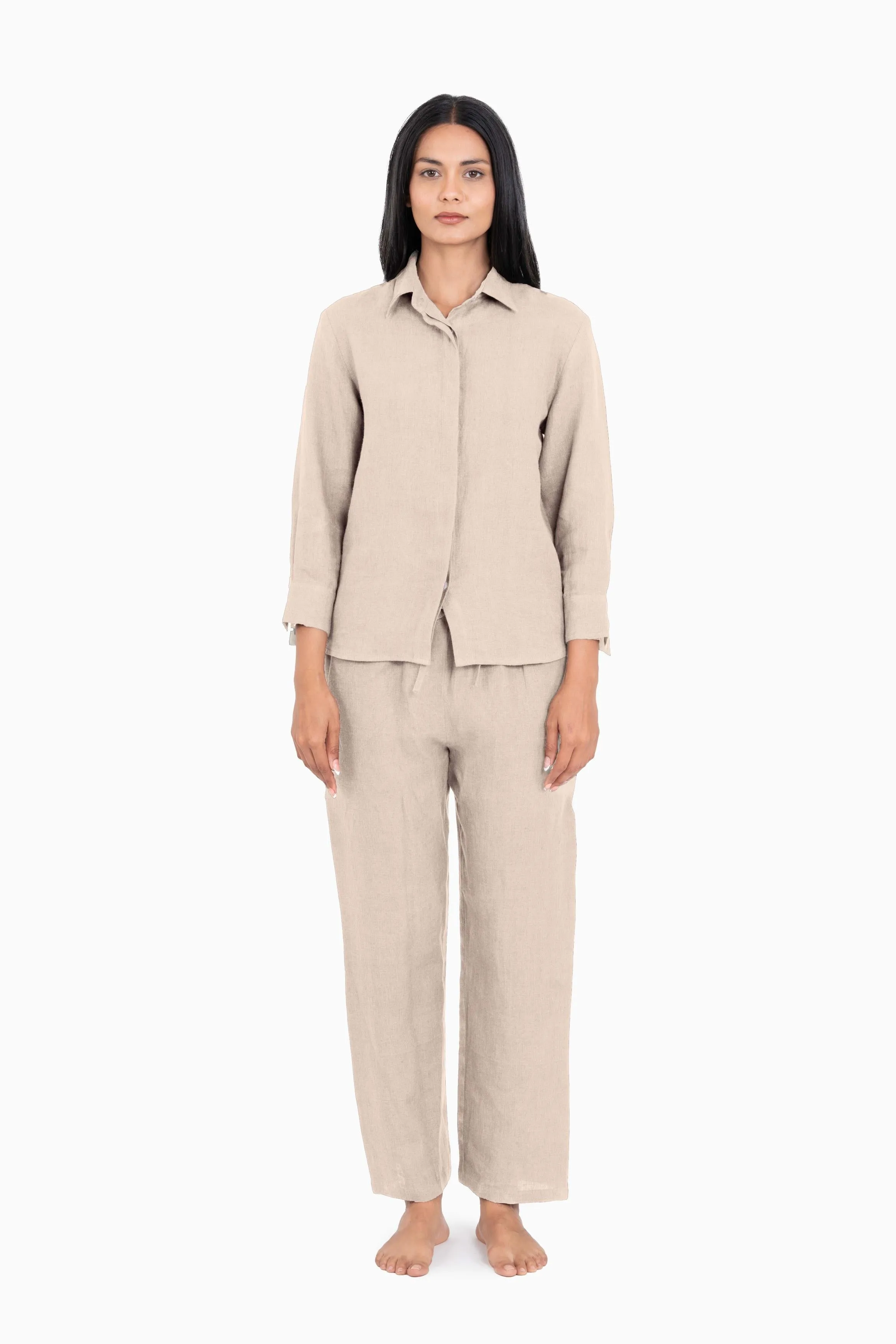 Linen Sheryl Co-ord Set-Midnight Green