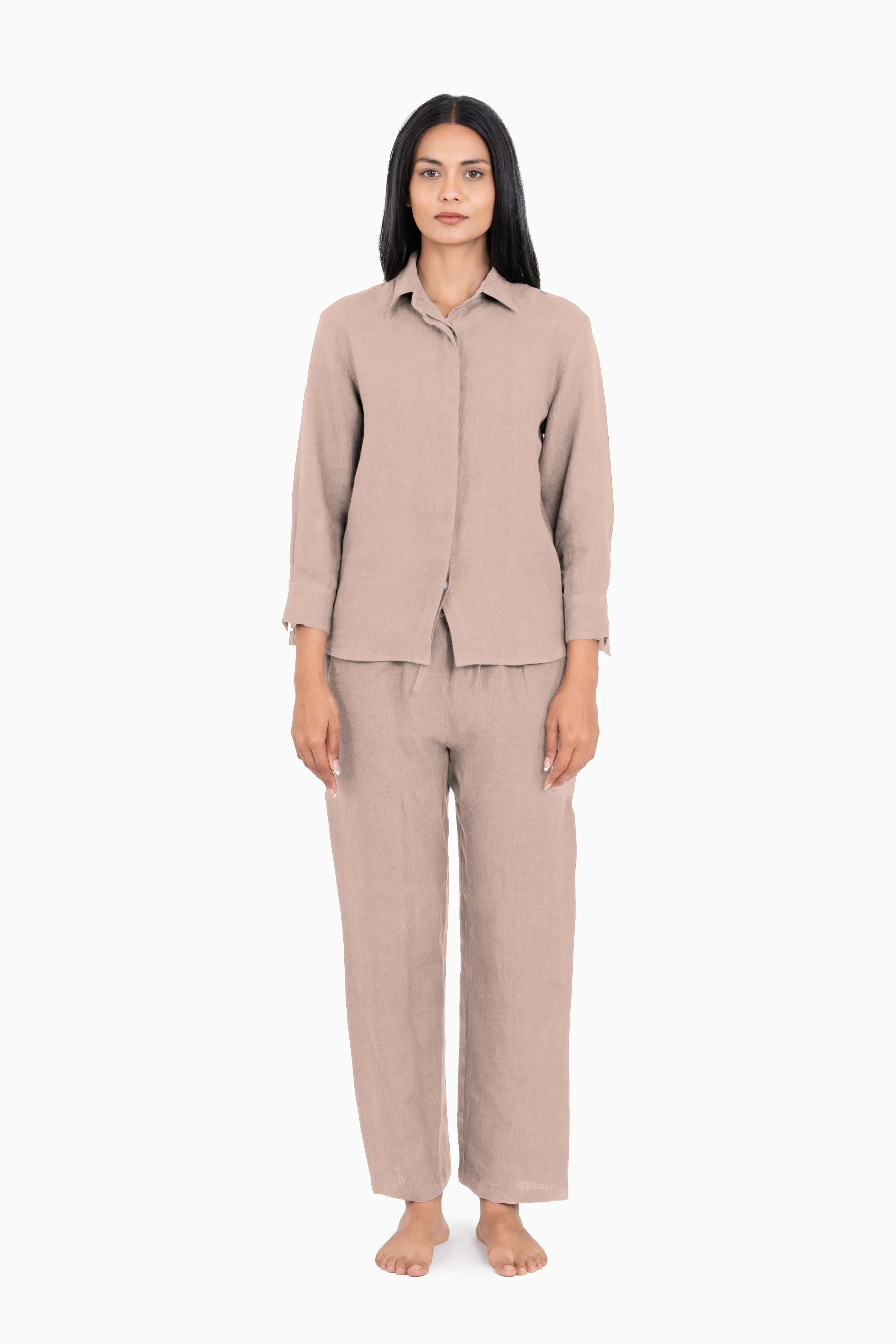 Linen Sheryl Co-ord Set-Midnight Green