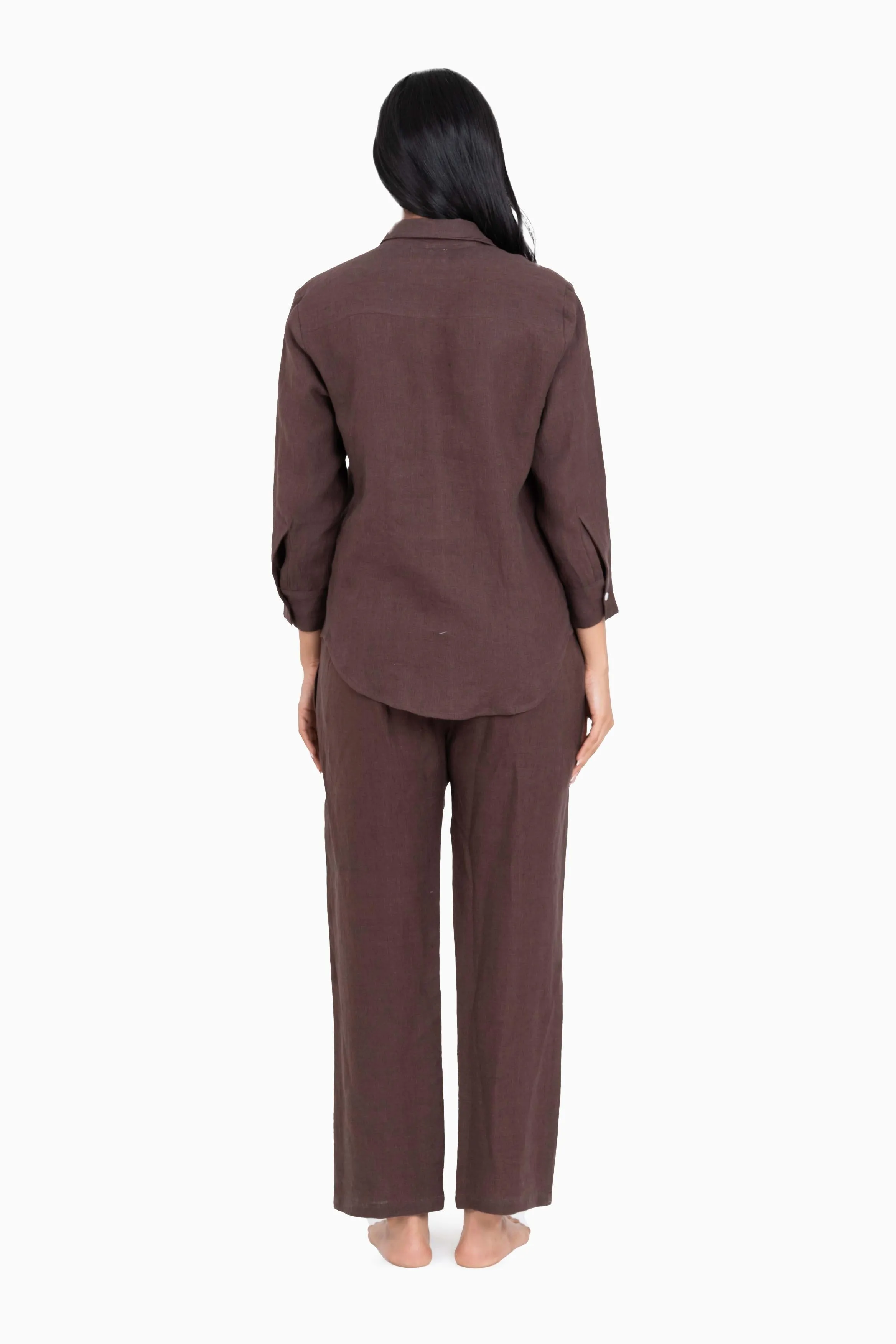 Linen Sheryl Co-ord Set-Midnight Green