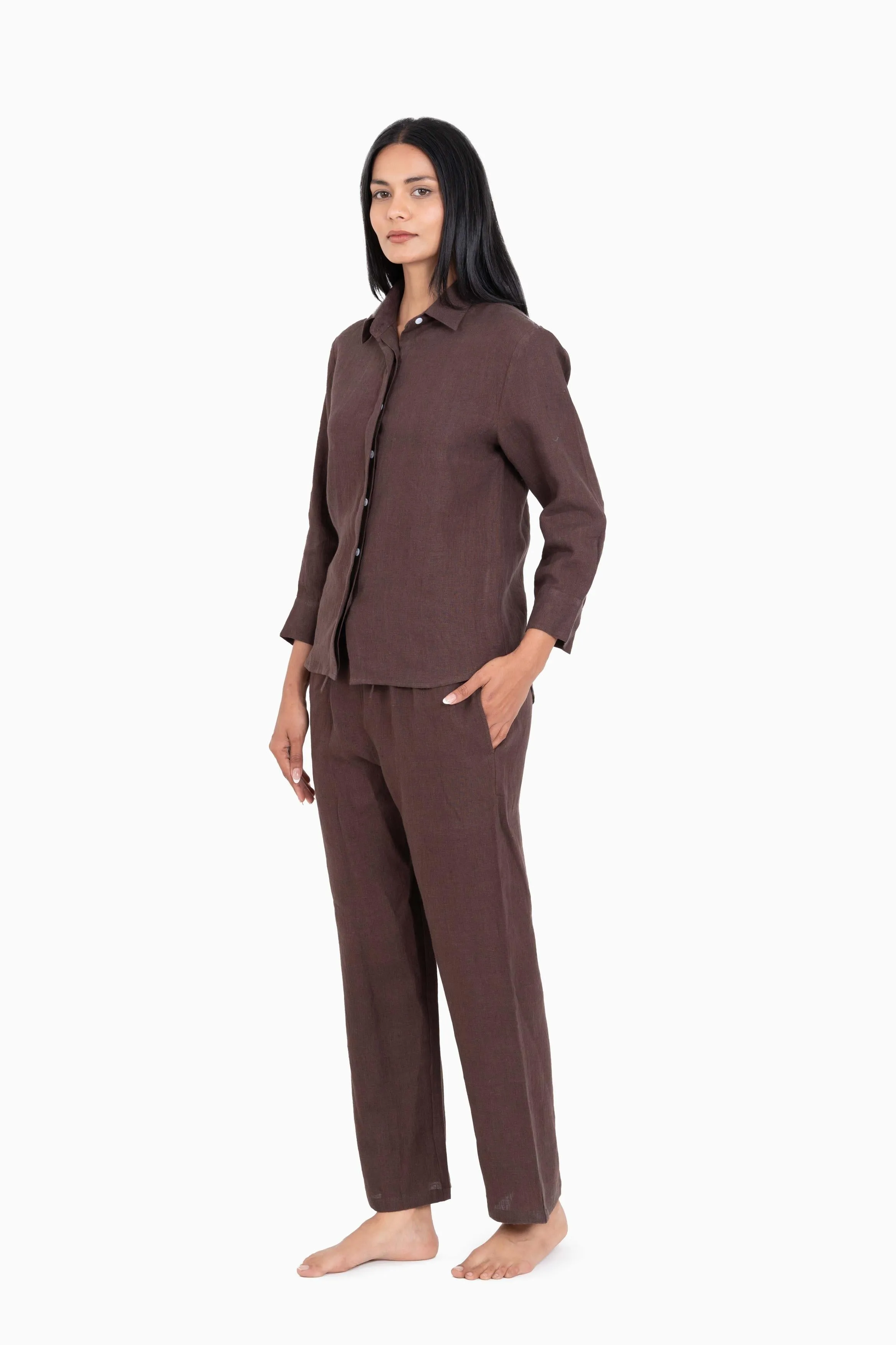 Linen Sheryl Co-ord Set-Midnight Green