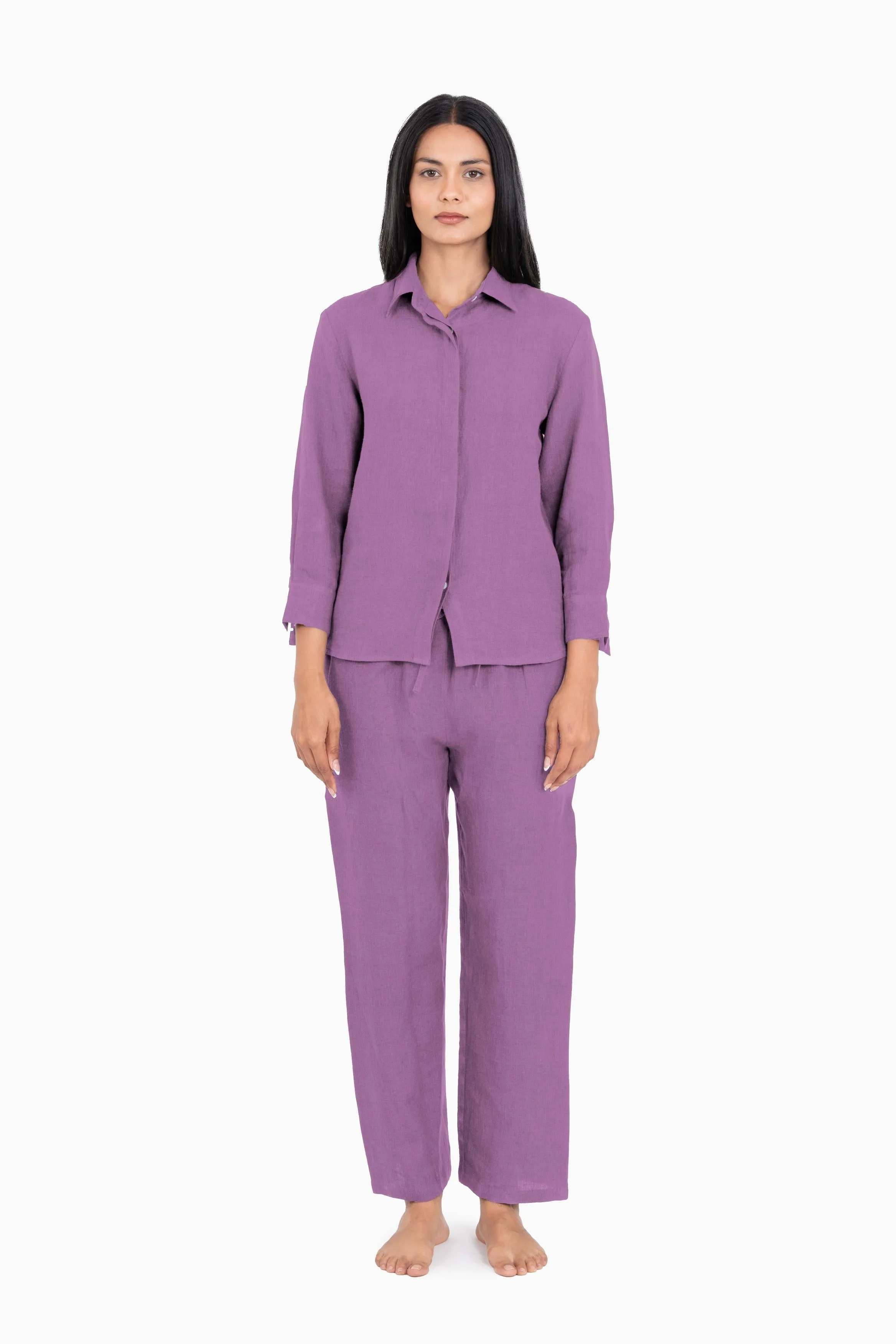 Linen Sheryl Co-ord Set-Midnight Green