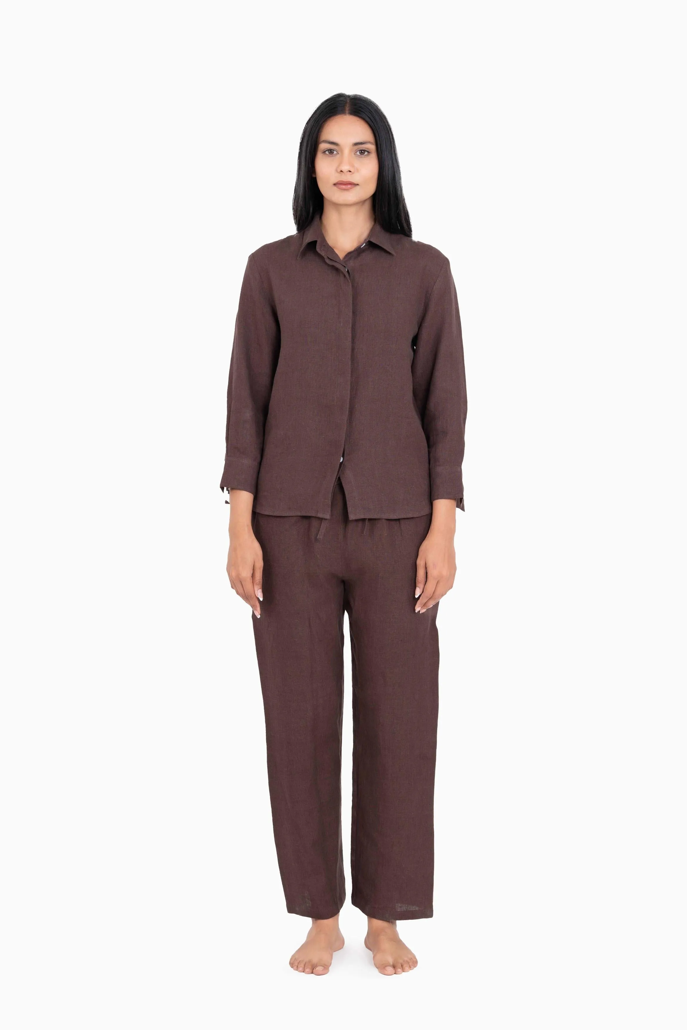 Linen Sheryl Co-ord Set-Midnight Green