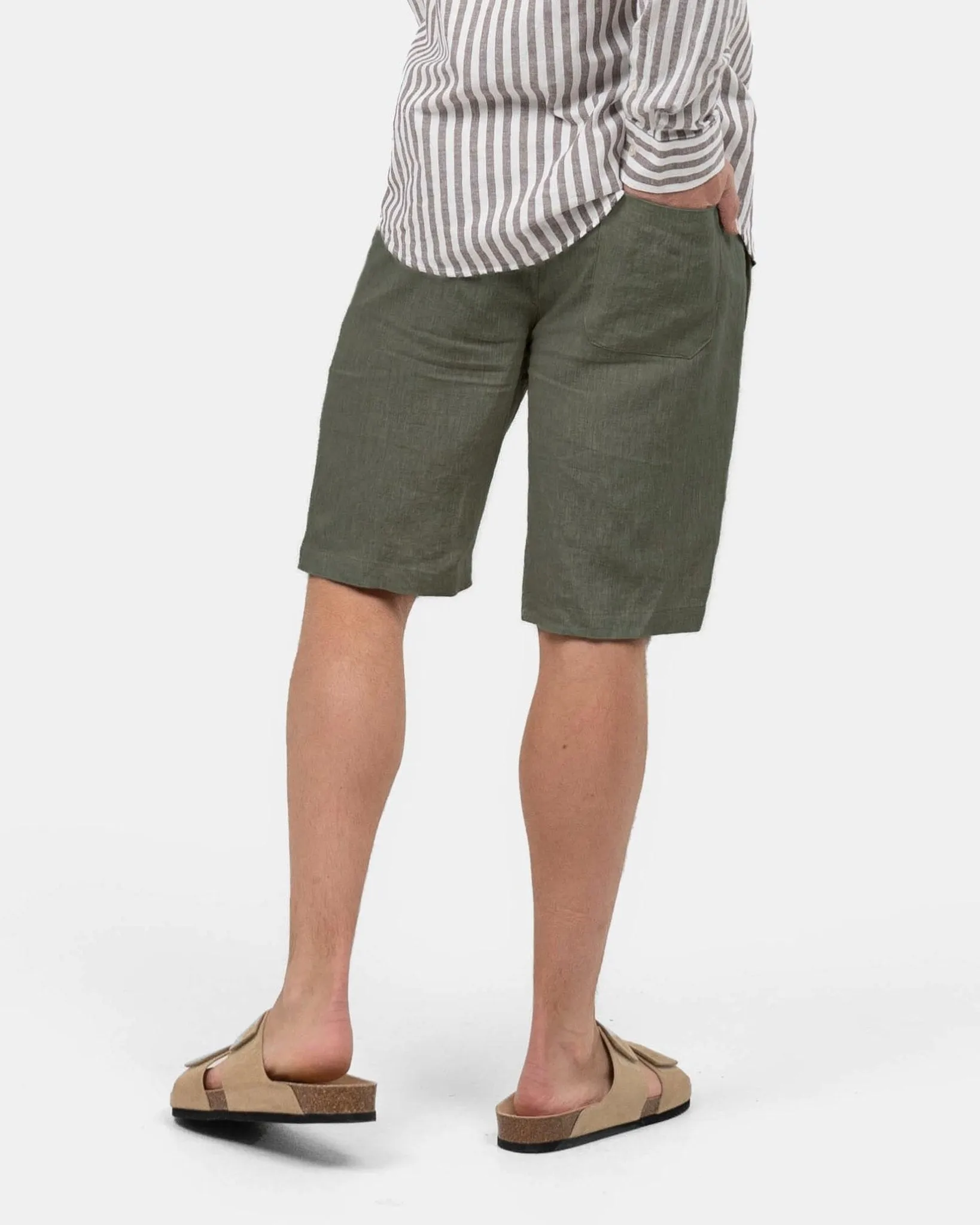 Linen Shorts Army