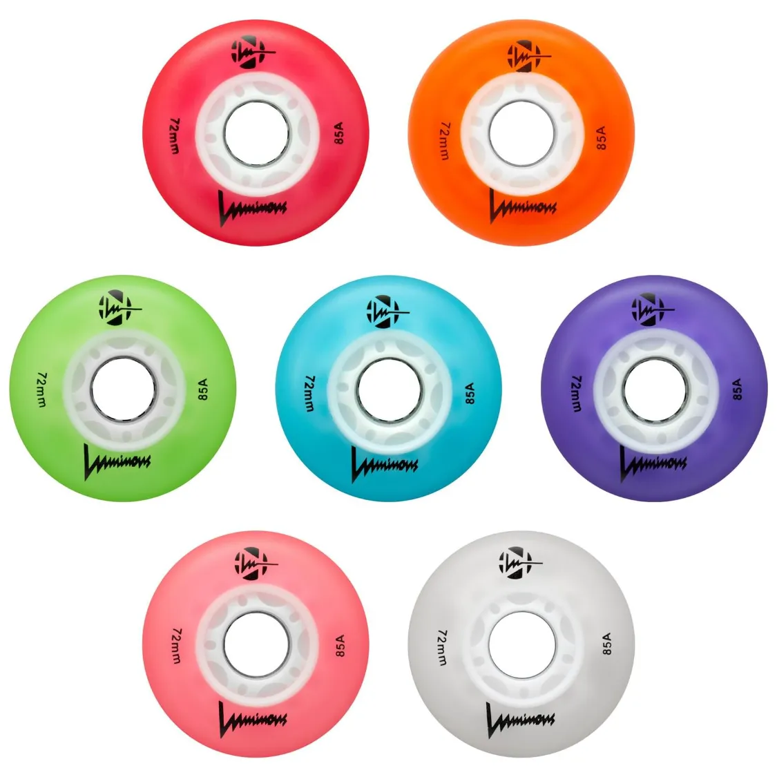 Luminous LED Inline Wheels 72mm 85a 4pk