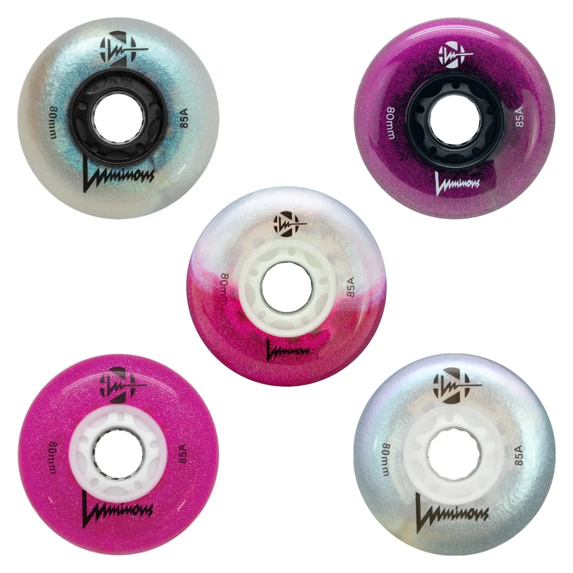 Luminous LED Inline Wheels Glitter 80mm 85a 4pk