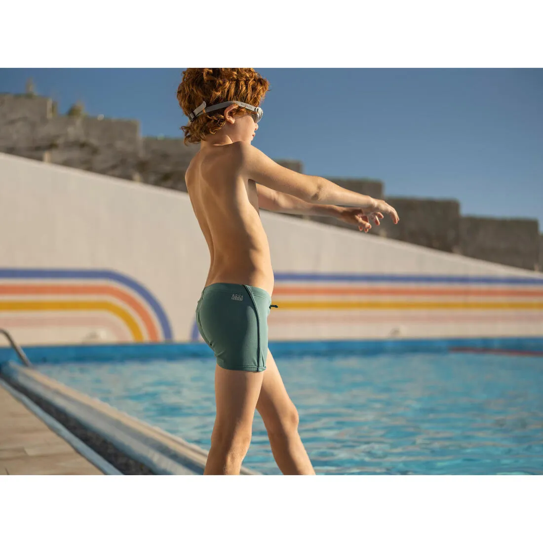 Maillot boxer de bain natation Garçon - 100  plus