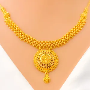 Majestic Mandala Adorned 22k Gold Necklace Set