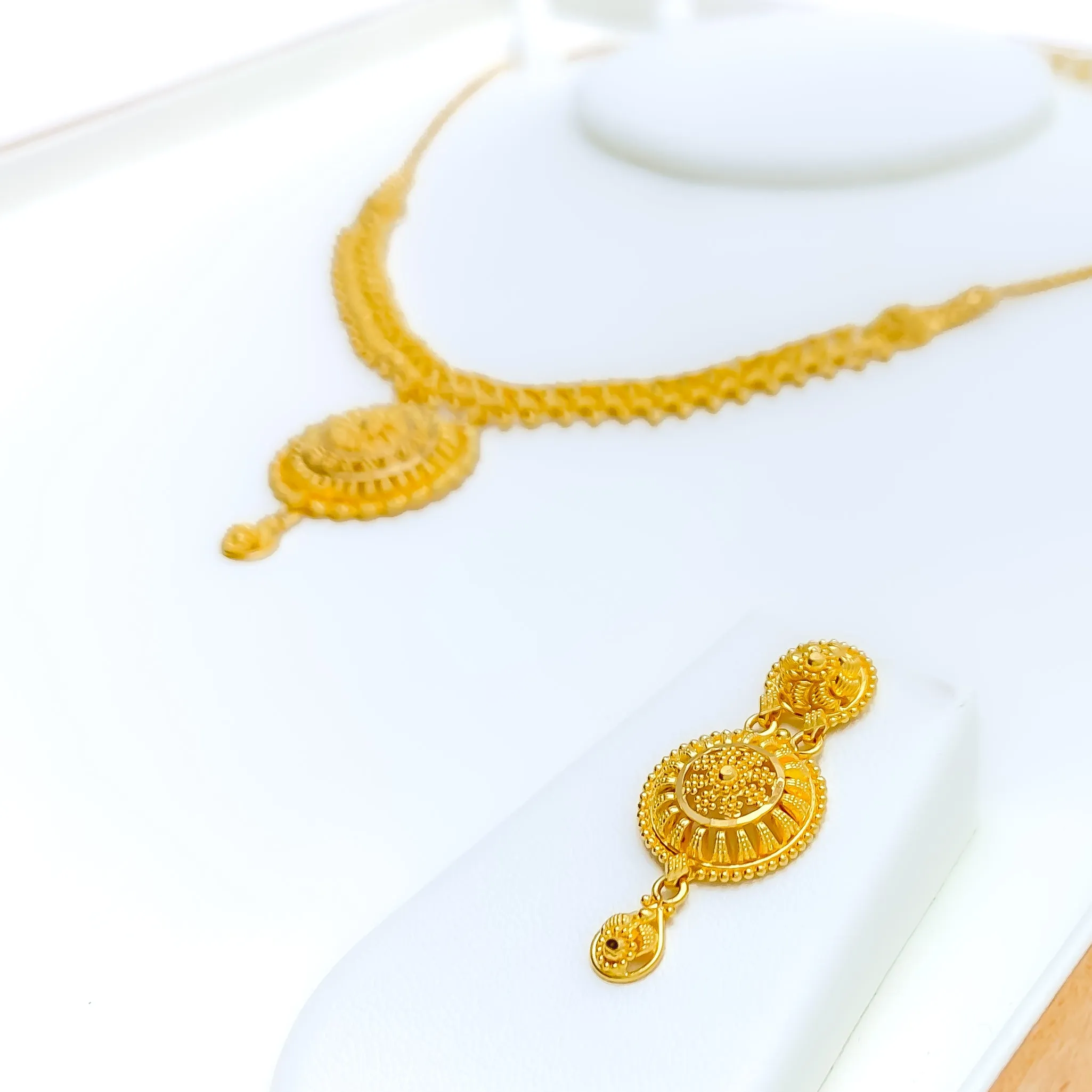 Majestic Mandala Adorned 22k Gold Necklace Set