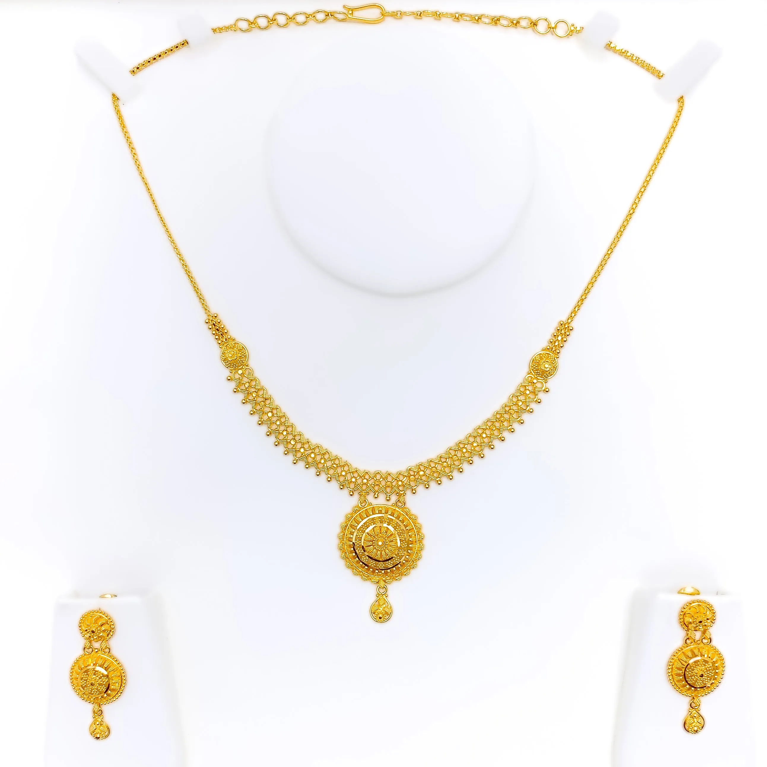 Majestic Mandala Adorned 22k Gold Necklace Set