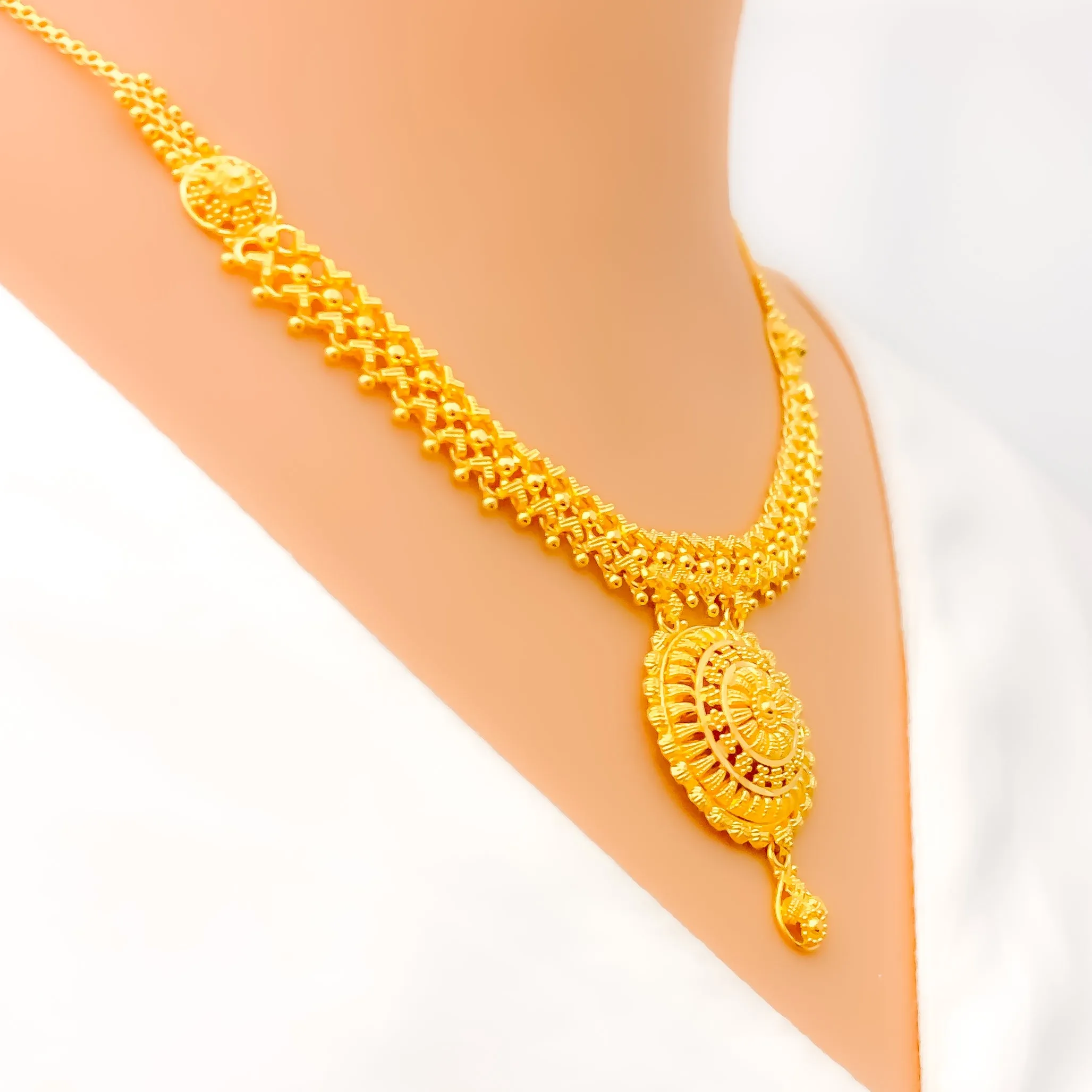 Majestic Mandala Adorned 22k Gold Necklace Set