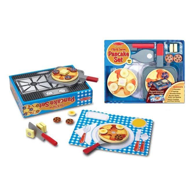 Melissa & Doug Flip & Serve Pancake Set - Wooden Play Food