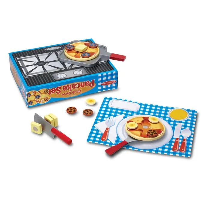 Melissa & Doug Flip & Serve Pancake Set - Wooden Play Food