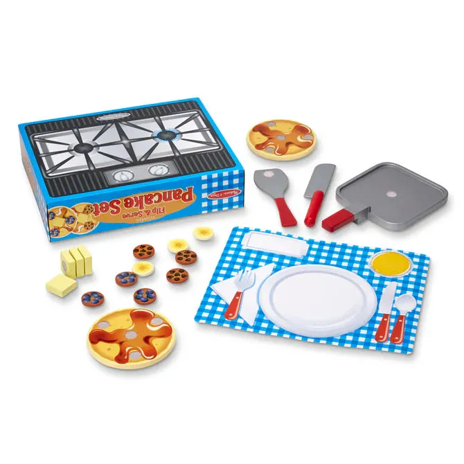Melissa & Doug Flip & Serve Pancake Set - Wooden Play Food