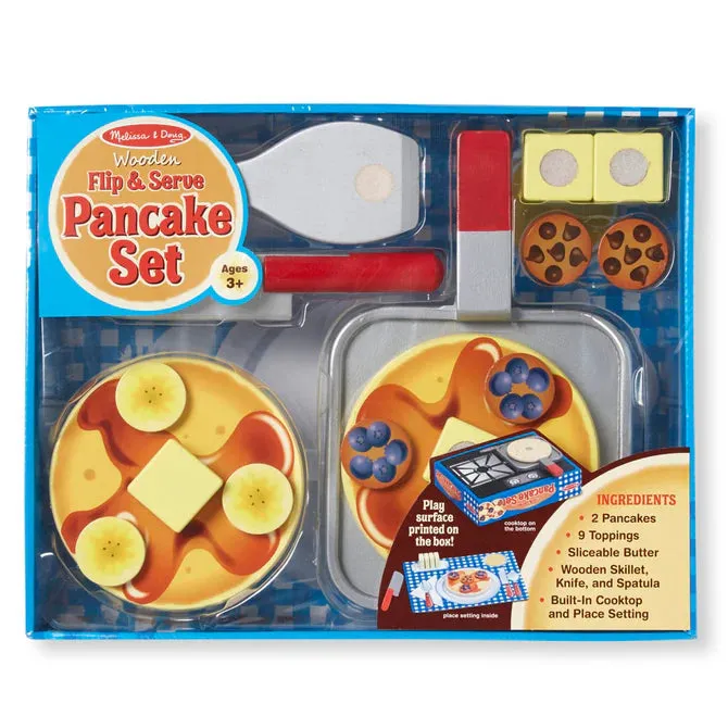 Melissa & Doug Flip & Serve Pancake Set - Wooden Play Food