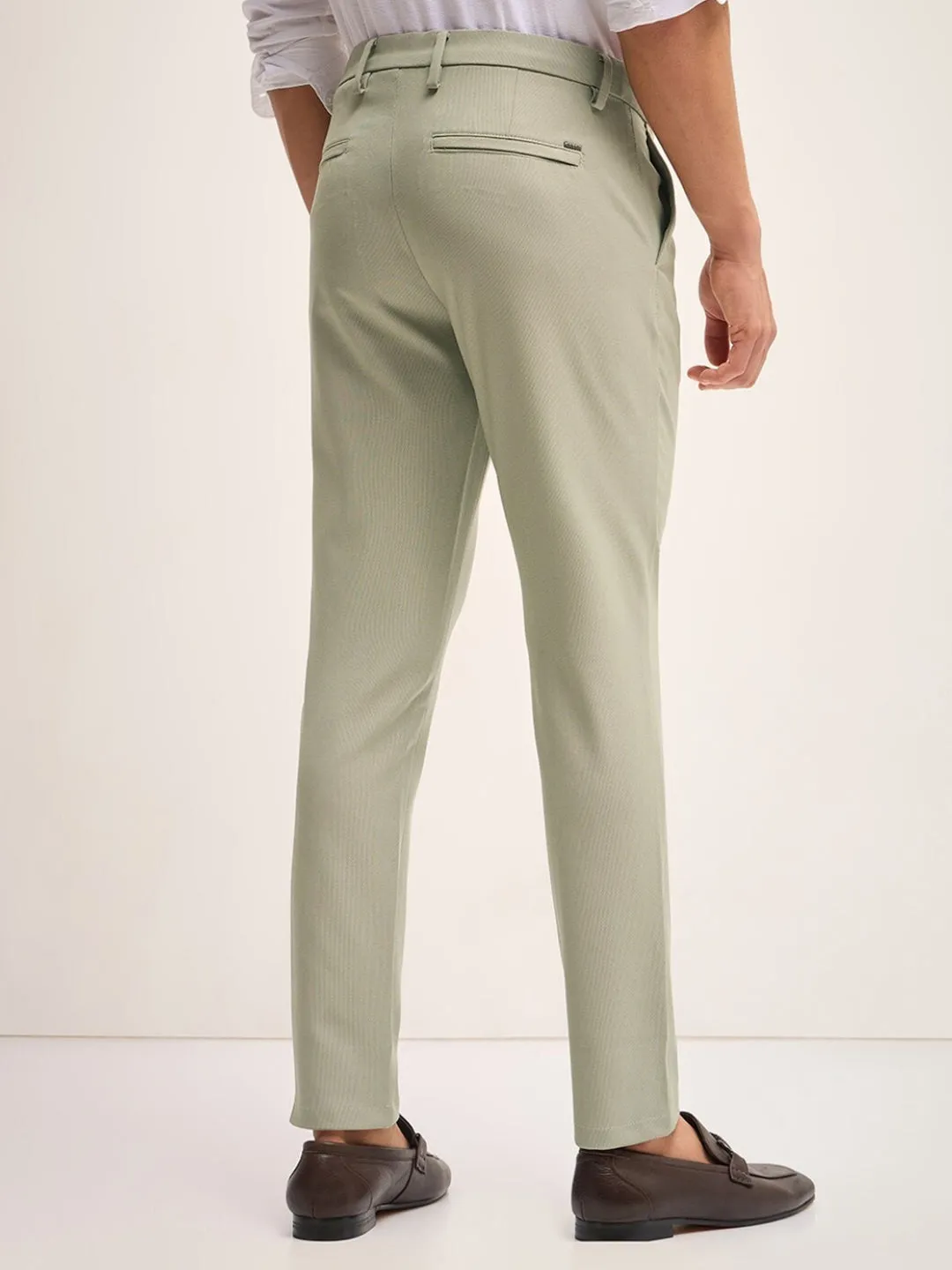 Men's Imported Textured Velen Cool Light Mint Pant